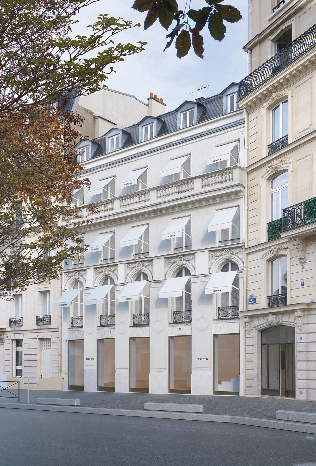 Emmanuel Perrotin’s private mansion at 8 Avenue Matignon, which will be devoted to the secondary market. Photo: L’Atelier Senzu